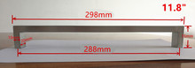 (Comprimento: 298mm) 10*20mm barra quadrada de aço inoxidável maçaneta da porta do armário da cozinha botão de tração 11.8" 2024 - compre barato