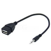 Кабель для конвертации аудио, автомобильный AUX кабель, Женский Адаптер конвертера OTG кабель 3,5 мм, Мужской Аудио разъем AUX для USB 2,0 типа 2024 - купить недорого