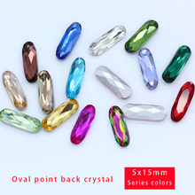 50p 5x15mm rectangle oval color Pointed foiled back strass glass stone faceted crystal diamante rhinestones jewelry making beads 2024 - buy cheap