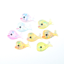 20Pcs Glitter Clear Resin Dolphin Decoration Crafts Flatback Cabochon Embellishments For Scrapbooking Kawaii Accessories 2024 - buy cheap