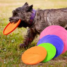 Disco voador de silicone divertido, disco voador para brinquedo de cães e gatos, material interativo resistente para mastigar, treinamento de cachorros, 1 peça 2024 - compre barato