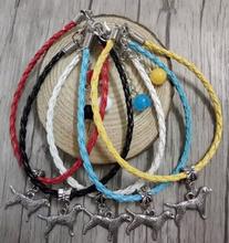 Cuentas de vidrio mezcladas de Labrador Retriever, cordones de cuero PU, amuleto, pulseras y brazaletes, joyería nueva de moda 2024 - compra barato