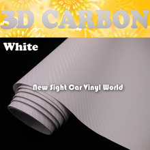 White 3D Carbon Fiber Vinyl Bubble Free For Car Decals Size:1.52*30m/Roll 2024 - buy cheap