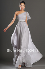 Simple Party Dress Gorgeous One Shoulder With Silver Decoration Evening Dress 2024 - buy cheap
