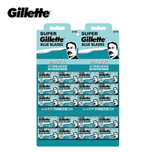 Gillette-cuchillas de afeitar Super azul para hombre, afeitadora de acero inoxidable, afeitadora de doble filo, 100 Uds. 2024 - compra barato