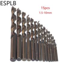 15pcs 1.5-10mm M35 Cobalt HSS Co High Speed Steel Drill Bits Set Metal Wood Working Straight Shank Twist Drill Bit Power Tools 2024 - buy cheap