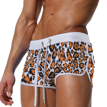 SD348 summer men beach shorts sexy leopard swimwear animal printing behind pocket men swimsuit sunga swim trunk bathing suits 2024 - buy cheap