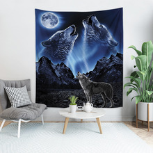 Cilected 3D Wolf Tapestry Wall Hanging Polyester Thin Boho Style Shop Dream Net Printing Tapestry Living Room Bedroom Decoration 2024 - buy cheap