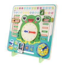 Daily Cognitive Calendar Teaching Clock Board Wooden Early Education Puzzle Learning Toy Time Date Season Weather Month 2024 - buy cheap