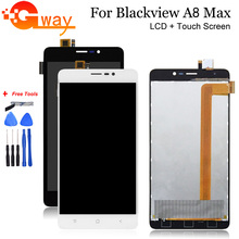 Fstgway-tela lcd a8 max de 5 polegadas, lcd, touch screen, montagem, reparo de peça + ferramentas grátis, para blackview 100% testada 2024 - compre barato