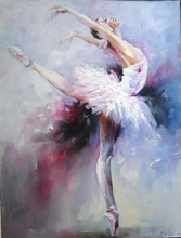Pintura al óleo de bailarina de Ballet pintada a mano, Lago de los Cisne, 1 por mujer de nenya Shenklyarsk, pintura abstracta moderna, lienzo artístico de alta calidad 2024 - compra barato