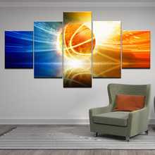 HD Printed 5 Piece Canvas Art Abstract Red Basketball Painting Wall Pictures Gym Poster Modular Painting Free Shipping 2024 - buy cheap