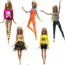 NK-Conjunto de ropa para muñeca Barbie, vestido de moda, pantalones informales, accesorios, regalo, 023A, 5 unids/set 2024 - compra barato