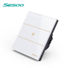 SESOO Remote Control Switch for Ceiling LED Lights 1 Gang 1 Way Wall Touch Switch Waterproof Glass Panel Touch Light Switch 2024 - buy cheap
