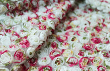 Потертая шикарная ткань из кружева с орнаментом в виде Розы, шифоновое весенне-летнее платье, платье, ткань для двора 2024 - купить недорого