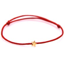 Lucky Golden Star-pulsera de cordel rojo para hombre y mujer, brazalete ajustable de cuerda trenzada, regalo para pareja 2024 - compra barato