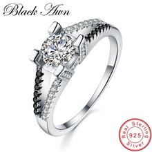 [BLACK AWN] 2.6Gram 925 Sterling Silver Fine Jewelry Trendy Engagement Bague for Women Wedding Rings C343 2024 - buy cheap