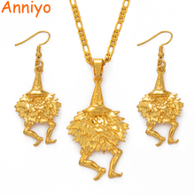 Anniyo Bird of Paradise Jewelry set Gold Color Necklaces & Earrings for Women,Papua New Guinea PNG Style Duk Duk Gifts #085506 2024 - buy cheap