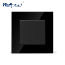 Vendas quentes wallpad hotel luxo 1 gang 1 way vidro de cristal preto reino unido ue 110-250v botão interruptor de parede luz