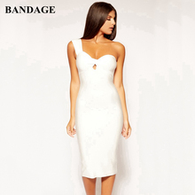 BANDAGE White Bandage Dress One Shoulder Bodycon Vestidos Elegant Backless Women Dress Cut Out Clubwear Cocktail Party Boutiques 2024 - buy cheap