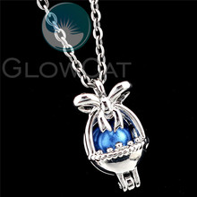 18*10mm Flower Basket Bowknot Beads Cage Pendant Perfume Diffuser Pearl Cage Locket Necklace R-K1234 2024 - buy cheap