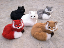 simulation fox 15x13cm model toy,polyethylene&furs prone fox ,home decoration,Xmas gift 0305 2024 - buy cheap