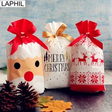 LAPHIL-bolsas de Feliz Navidad Regalo de 12 uds, para embalaje de árbol de Navidad, Santa Claus, Feliz Año Nuevo, 2020, Bolsas de dulces de Navidad, Natal, 2020 2024 - compra barato