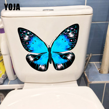 YOJA 22.3X16.9CM Beautiful Blue Butterfly Childern Bedroom Wall Decor Decal Creative WC Toilet Sticker T1-2244 2024 - buy cheap
