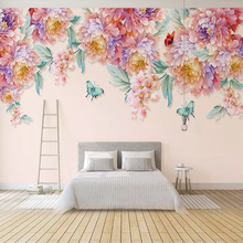 Papel pintado a mano de La Flor de la mariposa de papel de pared autoadhesivo de la foto de encargo para el dormitorio 3D de la sala de estar 2024 - compra barato