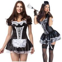 S-6XL Adult Women Black&White French Maid Lolita Dress Halloween Fancy Dress Short Sleeve Sexy French Servant Costumes 2024 - buy cheap