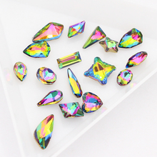 Pedras de strass para unhas com cristal de chama oval, 50 peças, acessórios para decoração de unhas 3d, arte em unhas 2024 - compre barato
