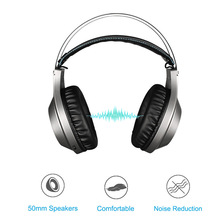Fone de ouvido estéreo para jogos, headset surround com microfone e luz led, para pc gamer, 7.1 virtual 2024 - compre barato