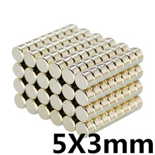 50 шт в наборе, 5x3 мм N35 супер сильный Мощный процесс магнит редкоземельный неодимовый магнит 2024 - купить недорого