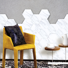 Adesivos de parede hexágono branco, adesivos de chão impermeáveis antiderrapantes para decoração de casa e quarto, 10x23cm 2024 - compre barato