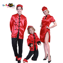 Halloween costumes for Adult Women Chinese Tang Suit Group Costume Idea Family Red Cheongsam Dress New Year Mandarin Coat Gown 2024 - buy cheap