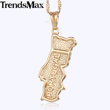 Portugal Map Pendant For Women Gold Color Womens Pendant Necklaces Fashion Woman Jewelry 2018 Dropshipping Wholesale Gift KGP330 2024 - buy cheap