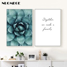 Nordic Minimalist  Green Plants Succulents Poster Quotes Letter Canvas Painting Wall Picture For Living Room Home Decor 2024 - buy cheap