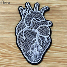 Pulaqi DIY Heart Patches Cloth Patch Embroidered Skull Iron On Punk Patches For Clothing Badges Hippie For Clothes Applique F 2024 - buy cheap