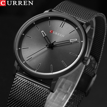 CURREN-Reloj de pulsera de lujo para hombre, cronógrafo de cuarzo con malla de acero inoxidable, esfera ultrafina, nuevo 2024 - compra barato