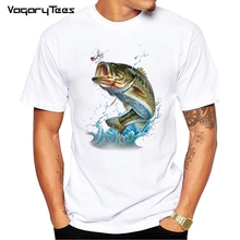 Camisetas con estampado 3D de pez grande para hombre, camisa de manga corta informal de marca, de talla grande 2024 - compra barato