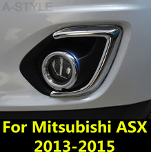 Для Mitsubishi ASX 2013-2015 автомобильные задние противотуманные фары передние противотуманные фары s крышка отделка полоса ABS хромированная рамка фары Автомобильные украшения 2024 - купить недорого