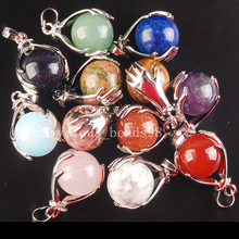 Free Shipping 28x50mm Fashion Jewelry  Zinc Alloy Multicolor Jasp Hand Round Men Women Pendant Necklace Wholesale 12pcs MC4094 2024 - buy cheap