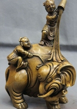 China Bronze Copper Palace Home Decoration Sculpture Child Bathe Elephant Statue 2024 - buy cheap