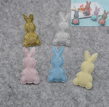 50pcs  2.8*5cm  shiny rabbit    Padded Patches Appliques For Clothes Sewing Supplies DIY Hair Bow Decoration  free shipping 2024 - buy cheap