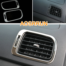 Aosrrun capa de saída de ar condicionado, acessórios automotivos, de aço inoxidável, para vw volkswagen polo 2009-2012 6r 2024 - compre barato