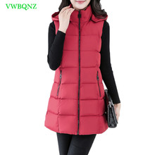 New Autumn Winter Korean Cotton Coat Women Slim Long Warm Down cotton Vest Women's Plus size Hooded Cotton vests coat 5XL A788 2024 - buy cheap