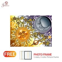 NEW Arrival 5d Diy Diamond Embroidery Moon Sun Abstract Paint Hand Diamond Painting Cross Dtitch Full Square Mosaic Rhinestone 2024 - buy cheap