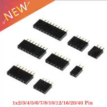 10Pcs 2.54mm Stright Female Single Row Pin Header Strip PCB Connector 1*2/3/4/5/6/7/8/10/12/16/20/40 Pin 2024 - buy cheap