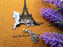 15pcs--Gun Charms Antique Tibetan Silver Tone Guns and Roses Charm Pendant 19x31mm 2024 - buy cheap