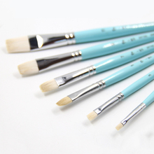 6pcs/Set blue level peak wool water color brush short birch rod row pen oil paint brush Acrylics Paints Art Supplies Stationery 2024 - buy cheap